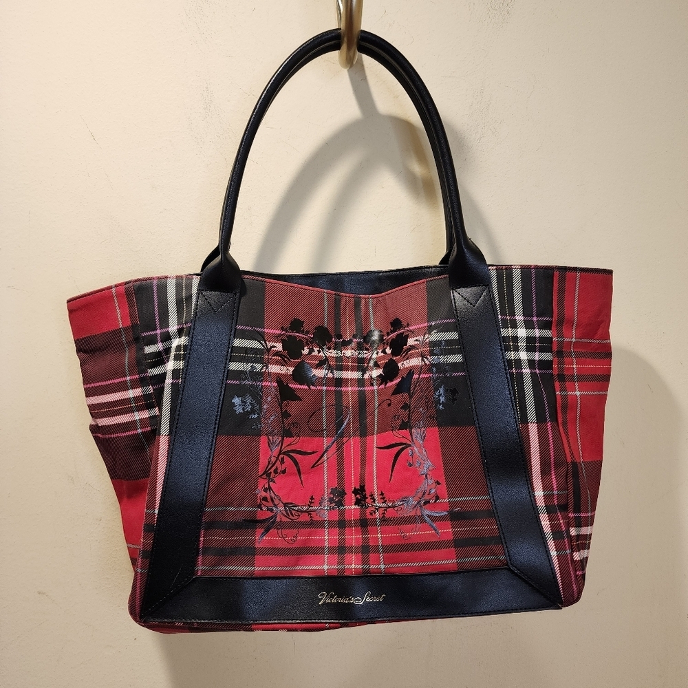 Victoria's SecretbRed and Black Plaid Hollidays Bag